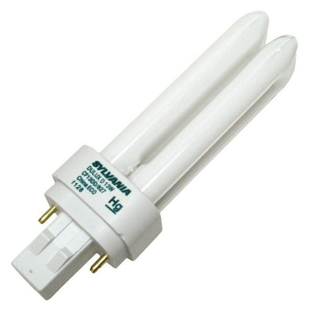 Sylvania 10 Pack 20671 CF13DD/E/835/ECO 13-Watt 3500K 4-Pin Double Tube Compact Fluorescent Lamp Satco 
